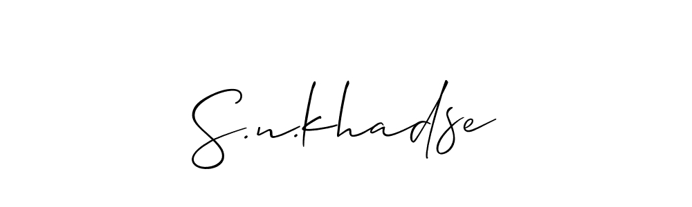 You should practise on your own different ways (Allison_Script) to write your name (S.n.khadse) in signature. don't let someone else do it for you. S.n.khadse signature style 2 images and pictures png