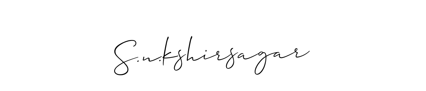 Make a short S.n.kshirsagar signature style. Manage your documents anywhere anytime using Allison_Script. Create and add eSignatures, submit forms, share and send files easily. S.n.kshirsagar signature style 2 images and pictures png