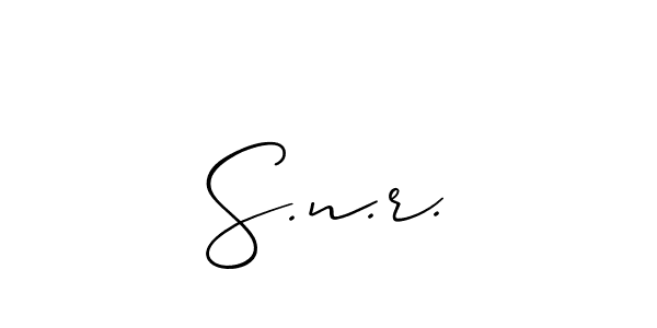 You should practise on your own different ways (Allison_Script) to write your name (S.n.r.) in signature. don't let someone else do it for you. S.n.r. signature style 2 images and pictures png