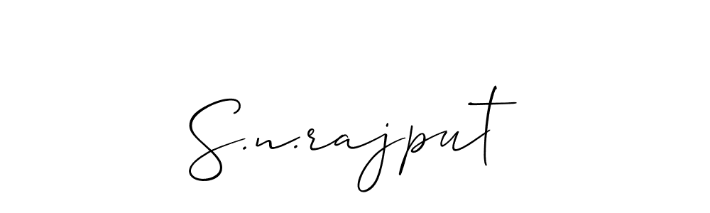 Make a beautiful signature design for name S.n.rajput. With this signature (Allison_Script) style, you can create a handwritten signature for free. S.n.rajput signature style 2 images and pictures png