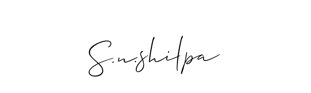 Use a signature maker to create a handwritten signature online. With this signature software, you can design (Allison_Script) your own signature for name S.n.shilpa. S.n.shilpa signature style 2 images and pictures png