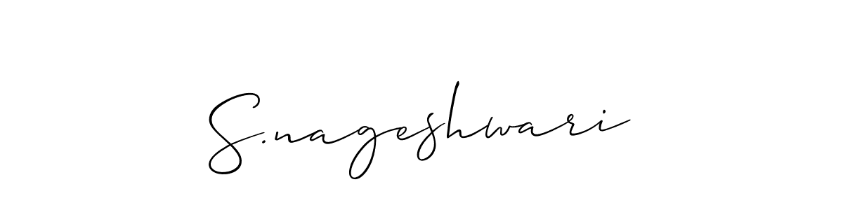 Make a short S.nageshwari signature style. Manage your documents anywhere anytime using Allison_Script. Create and add eSignatures, submit forms, share and send files easily. S.nageshwari signature style 2 images and pictures png