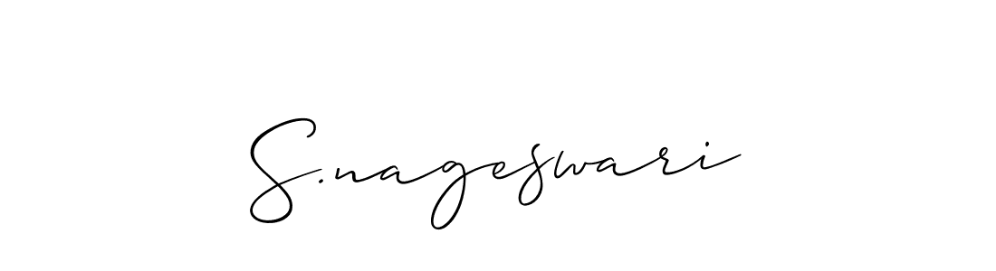 Create a beautiful signature design for name S.nageswari. With this signature (Allison_Script) fonts, you can make a handwritten signature for free. S.nageswari signature style 2 images and pictures png