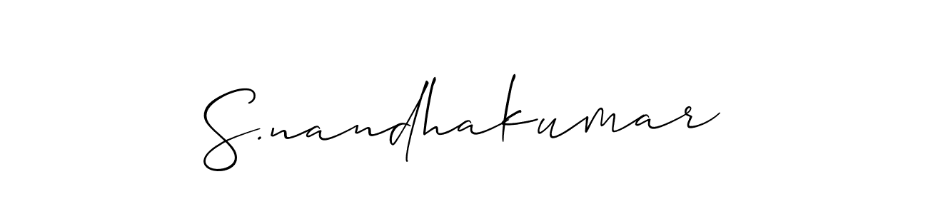 Design your own signature with our free online signature maker. With this signature software, you can create a handwritten (Allison_Script) signature for name S.nandhakumar. S.nandhakumar signature style 2 images and pictures png