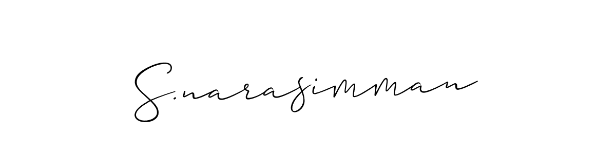 if you are searching for the best signature style for your name S.narasimman. so please give up your signature search. here we have designed multiple signature styles  using Allison_Script. S.narasimman signature style 2 images and pictures png