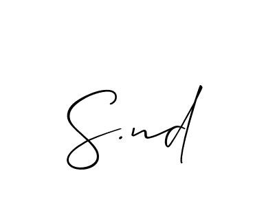 How to Draw S.nd signature style? Allison_Script is a latest design signature styles for name S.nd. S.nd signature style 2 images and pictures png
