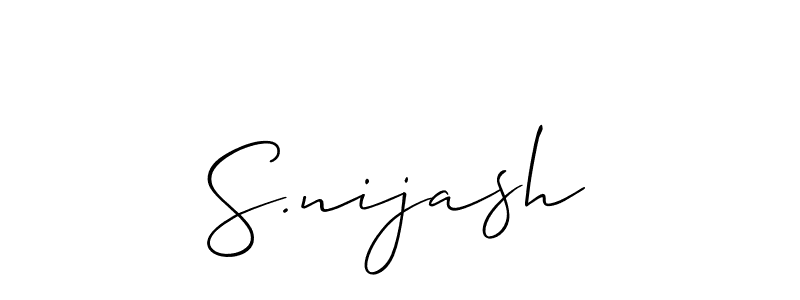 Similarly Allison_Script is the best handwritten signature design. Signature creator online .You can use it as an online autograph creator for name S.nijash. S.nijash signature style 2 images and pictures png