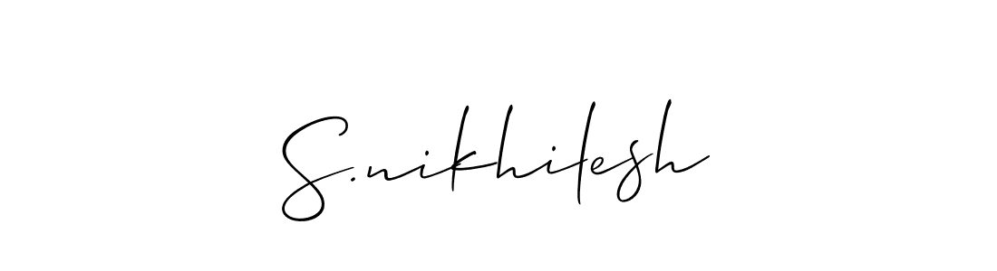 See photos of S.nikhilesh official signature by Spectra . Check more albums & portfolios. Read reviews & check more about Allison_Script font. S.nikhilesh signature style 2 images and pictures png