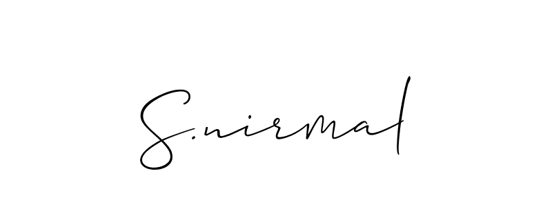 Similarly Allison_Script is the best handwritten signature design. Signature creator online .You can use it as an online autograph creator for name S.nirmal. S.nirmal signature style 2 images and pictures png