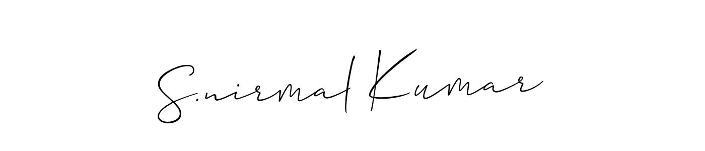 Similarly Allison_Script is the best handwritten signature design. Signature creator online .You can use it as an online autograph creator for name S.nirmal Kumar. S.nirmal Kumar signature style 2 images and pictures png