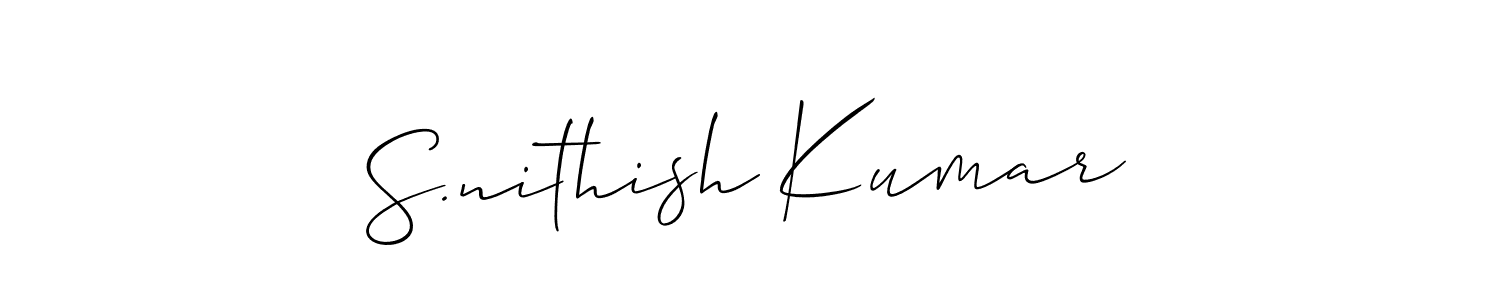 Design your own signature with our free online signature maker. With this signature software, you can create a handwritten (Allison_Script) signature for name S.nithish Kumar. S.nithish Kumar signature style 2 images and pictures png