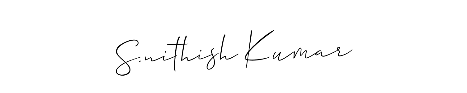 Design your own signature with our free online signature maker. With this signature software, you can create a handwritten (Allison_Script) signature for name S.nithish Kumar. S.nithish Kumar signature style 2 images and pictures png