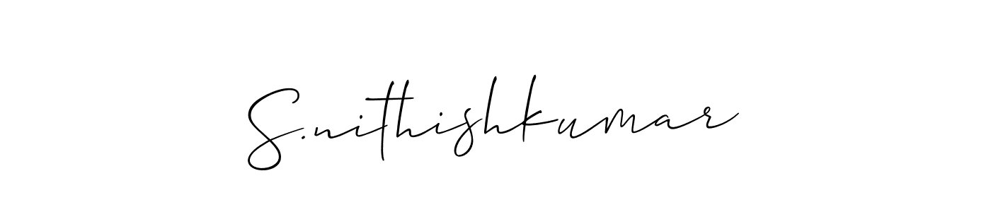 Similarly Allison_Script is the best handwritten signature design. Signature creator online .You can use it as an online autograph creator for name S.nithishkumar. S.nithishkumar signature style 2 images and pictures png