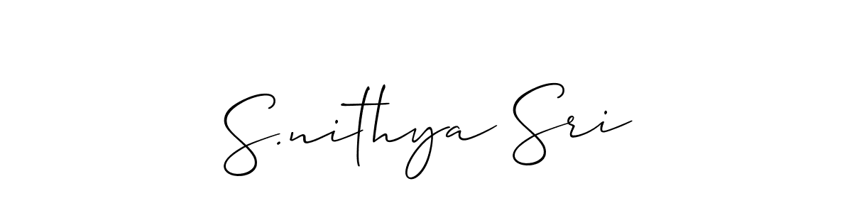 You should practise on your own different ways (Allison_Script) to write your name (S.nithya Sri) in signature. don't let someone else do it for you. S.nithya Sri signature style 2 images and pictures png
