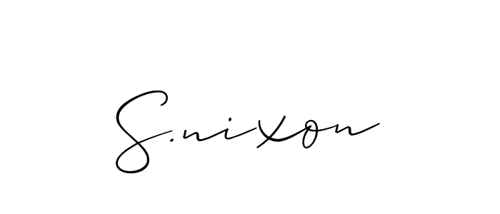 It looks lik you need a new signature style for name S.nixon. Design unique handwritten (Allison_Script) signature with our free signature maker in just a few clicks. S.nixon signature style 2 images and pictures png