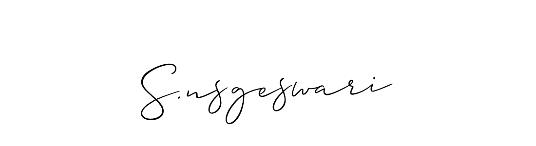 How to make S.nsgeswari name signature. Use Allison_Script style for creating short signs online. This is the latest handwritten sign. S.nsgeswari signature style 2 images and pictures png