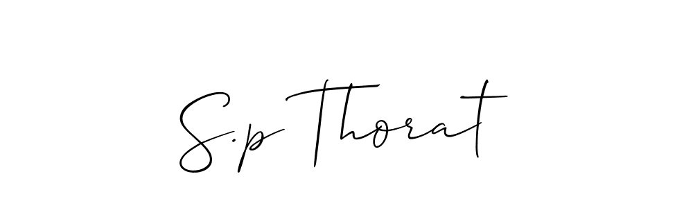 Allison_Script is a professional signature style that is perfect for those who want to add a touch of class to their signature. It is also a great choice for those who want to make their signature more unique. Get S.p Thorat name to fancy signature for free. S.p Thorat signature style 2 images and pictures png