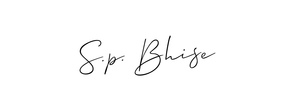 Also You can easily find your signature by using the search form. We will create S.p. Bhise name handwritten signature images for you free of cost using Allison_Script sign style. S.p. Bhise signature style 2 images and pictures png