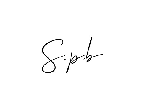 How to make S.p.b name signature. Use Allison_Script style for creating short signs online. This is the latest handwritten sign. S.p.b signature style 2 images and pictures png