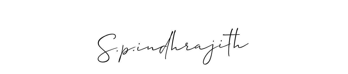 How to make S.p.indhrajith signature? Allison_Script is a professional autograph style. Create handwritten signature for S.p.indhrajith name. S.p.indhrajith signature style 2 images and pictures png