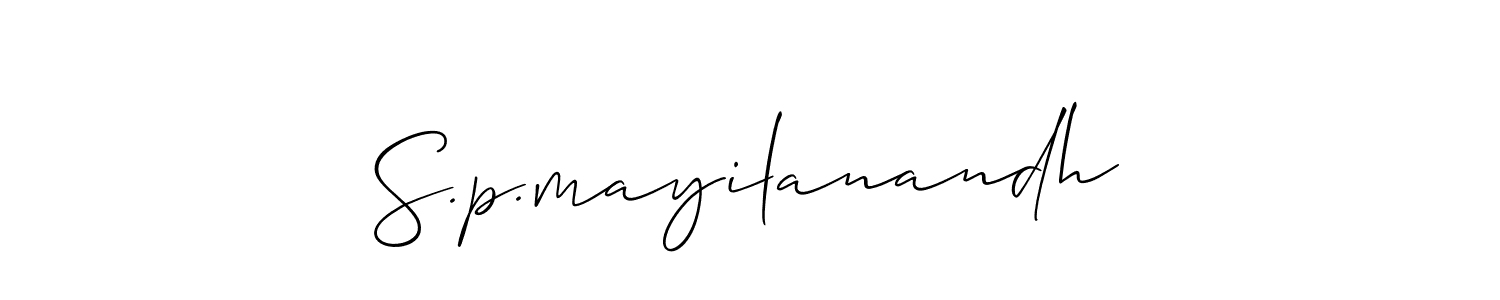 You should practise on your own different ways (Allison_Script) to write your name (S.p.mayilanandh) in signature. don't let someone else do it for you. S.p.mayilanandh signature style 2 images and pictures png