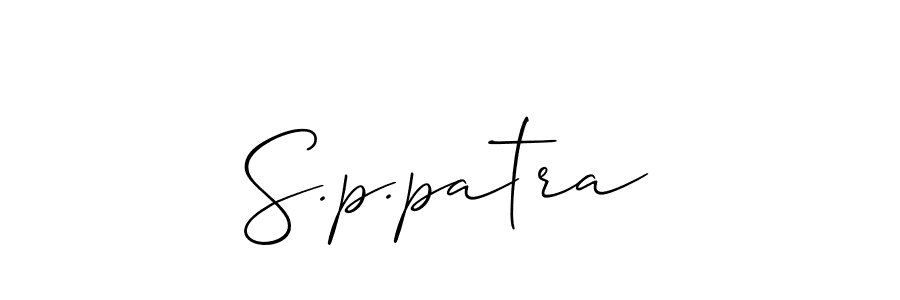 Make a beautiful signature design for name S.p.patra. With this signature (Allison_Script) style, you can create a handwritten signature for free. S.p.patra signature style 2 images and pictures png