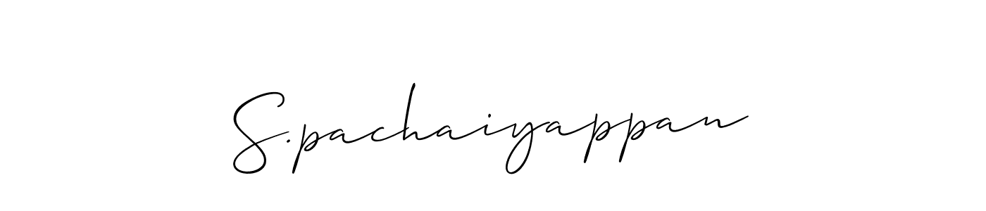 Create a beautiful signature design for name S.pachaiyappan. With this signature (Allison_Script) fonts, you can make a handwritten signature for free. S.pachaiyappan signature style 2 images and pictures png