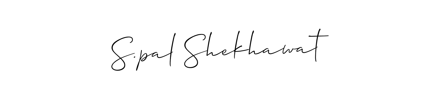 Allison_Script is a professional signature style that is perfect for those who want to add a touch of class to their signature. It is also a great choice for those who want to make their signature more unique. Get S.pal Shekhawat name to fancy signature for free. S.pal Shekhawat signature style 2 images and pictures png