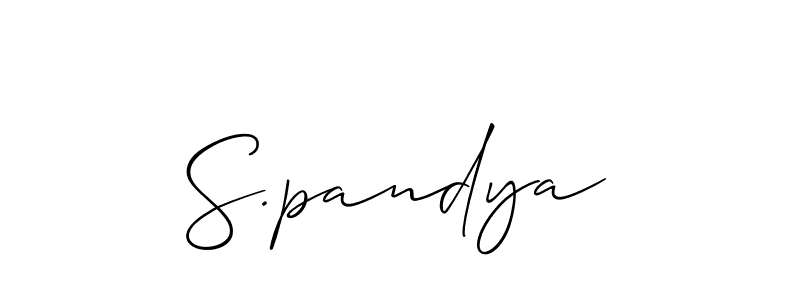 Also You can easily find your signature by using the search form. We will create S.pandya name handwritten signature images for you free of cost using Allison_Script sign style. S.pandya signature style 2 images and pictures png