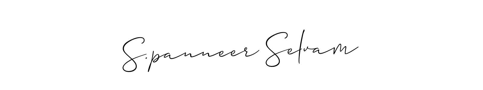Use a signature maker to create a handwritten signature online. With this signature software, you can design (Allison_Script) your own signature for name S.panneer Selvam. S.panneer Selvam signature style 2 images and pictures png