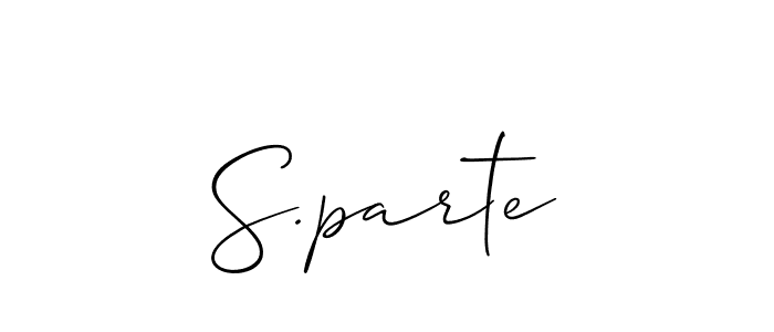 Make a beautiful signature design for name S.parte. With this signature (Allison_Script) style, you can create a handwritten signature for free. S.parte signature style 2 images and pictures png