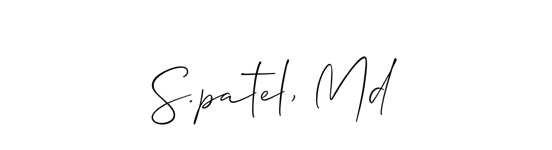 Also You can easily find your signature by using the search form. We will create S.patel, Md name handwritten signature images for you free of cost using Allison_Script sign style. S.patel, Md signature style 2 images and pictures png