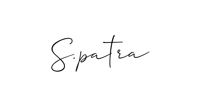 How to Draw S.patra signature style? Allison_Script is a latest design signature styles for name S.patra. S.patra signature style 2 images and pictures png