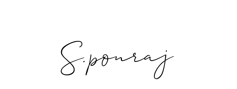 Best and Professional Signature Style for S.ponraj. Allison_Script Best Signature Style Collection. S.ponraj signature style 2 images and pictures png