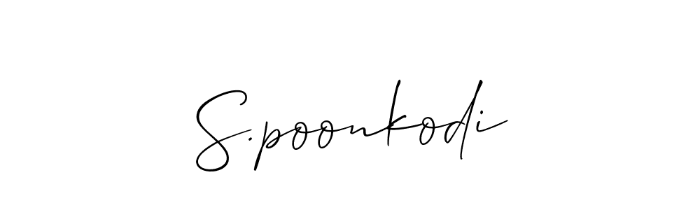How to make S.poonkodi name signature. Use Allison_Script style for creating short signs online. This is the latest handwritten sign. S.poonkodi signature style 2 images and pictures png