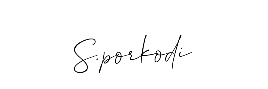 Similarly Allison_Script is the best handwritten signature design. Signature creator online .You can use it as an online autograph creator for name S.porkodi. S.porkodi signature style 2 images and pictures png