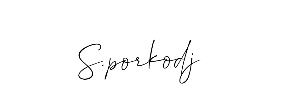 Make a beautiful signature design for name S.porkodj. With this signature (Allison_Script) style, you can create a handwritten signature for free. S.porkodj signature style 2 images and pictures png