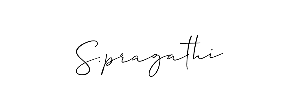 Make a short S.pragathi signature style. Manage your documents anywhere anytime using Allison_Script. Create and add eSignatures, submit forms, share and send files easily. S.pragathi signature style 2 images and pictures png