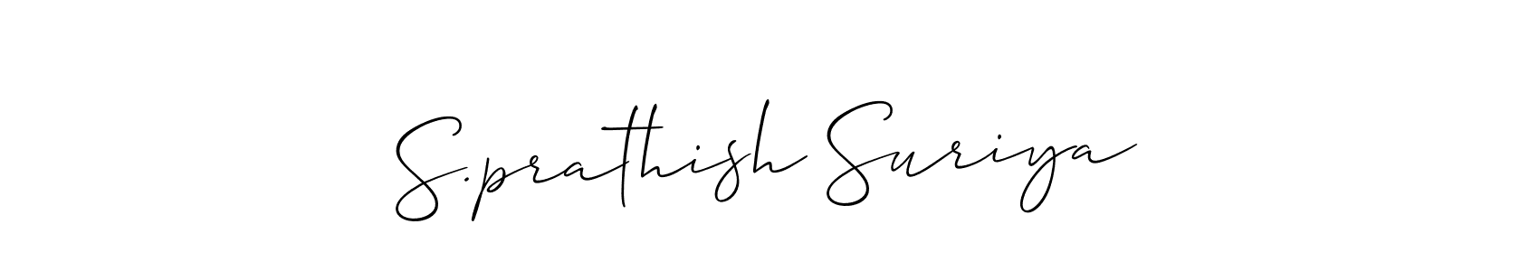 Make a beautiful signature design for name S.prathish Suriya. With this signature (Allison_Script) style, you can create a handwritten signature for free. S.prathish Suriya signature style 2 images and pictures png