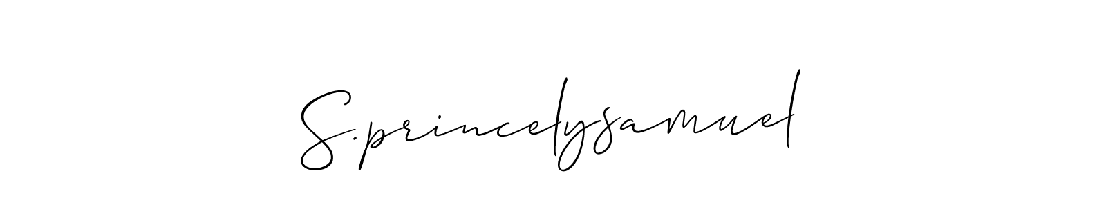 if you are searching for the best signature style for your name S.princelysamuel. so please give up your signature search. here we have designed multiple signature styles  using Allison_Script. S.princelysamuel signature style 2 images and pictures png