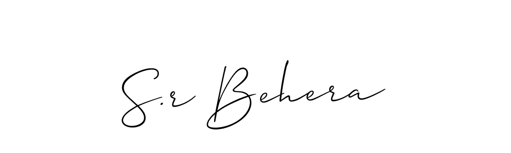 Design your own signature with our free online signature maker. With this signature software, you can create a handwritten (Allison_Script) signature for name S.r Behera. S.r Behera signature style 2 images and pictures png