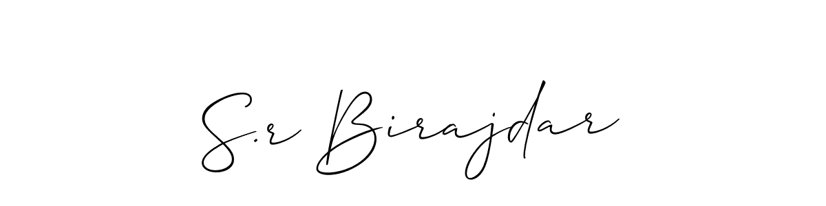 Use a signature maker to create a handwritten signature online. With this signature software, you can design (Allison_Script) your own signature for name S.r Birajdar. S.r Birajdar signature style 2 images and pictures png