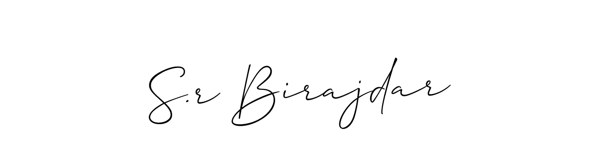 Use a signature maker to create a handwritten signature online. With this signature software, you can design (Allison_Script) your own signature for name S.r Birajdar. S.r Birajdar signature style 2 images and pictures png
