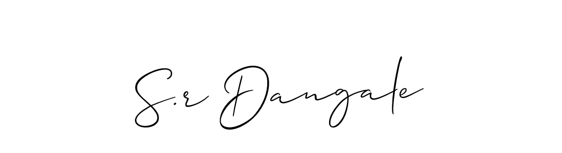 Also we have S.r Dangale name is the best signature style. Create professional handwritten signature collection using Allison_Script autograph style. S.r Dangale signature style 2 images and pictures png