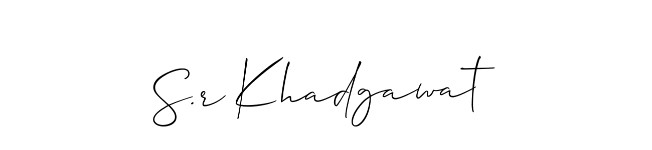 Also You can easily find your signature by using the search form. We will create S.r Khadgawat name handwritten signature images for you free of cost using Allison_Script sign style. S.r Khadgawat signature style 2 images and pictures png