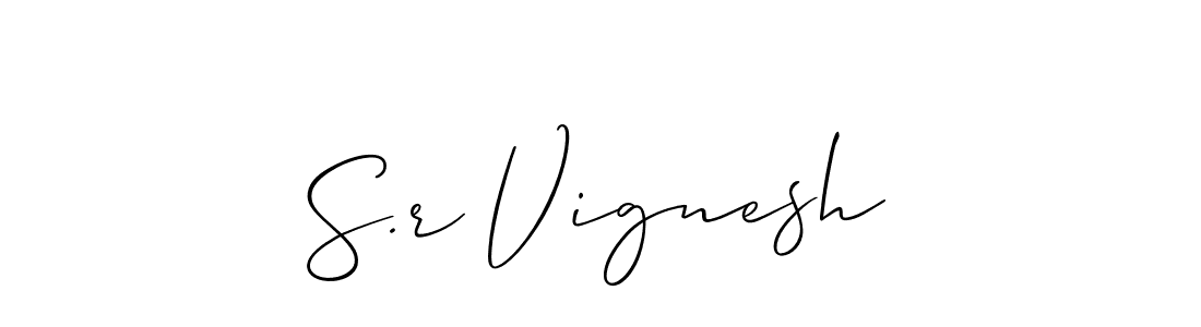 S.r Vignesh stylish signature style. Best Handwritten Sign (Allison_Script) for my name. Handwritten Signature Collection Ideas for my name S.r Vignesh. S.r Vignesh signature style 2 images and pictures png