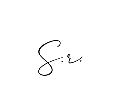 Also You can easily find your signature by using the search form. We will create S.r. name handwritten signature images for you free of cost using Allison_Script sign style. S.r. signature style 2 images and pictures png