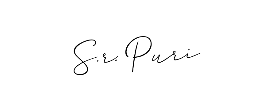 Allison_Script is a professional signature style that is perfect for those who want to add a touch of class to their signature. It is also a great choice for those who want to make their signature more unique. Get S.r. Puri name to fancy signature for free. S.r. Puri signature style 2 images and pictures png