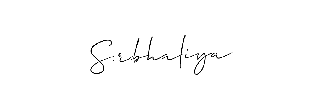 How to make S.r.bhaliya signature? Allison_Script is a professional autograph style. Create handwritten signature for S.r.bhaliya name. S.r.bhaliya signature style 2 images and pictures png