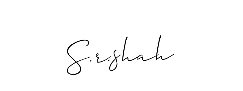 Make a beautiful signature design for name S.r.shah. With this signature (Allison_Script) style, you can create a handwritten signature for free. S.r.shah signature style 2 images and pictures png